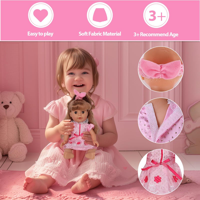ARTST Doll Clothes,12 inch Baby Doll Clothes[6 Sets](Include 4 Hats + 1 Bowknot ) for 10/11/12 inch Baby - Image 3